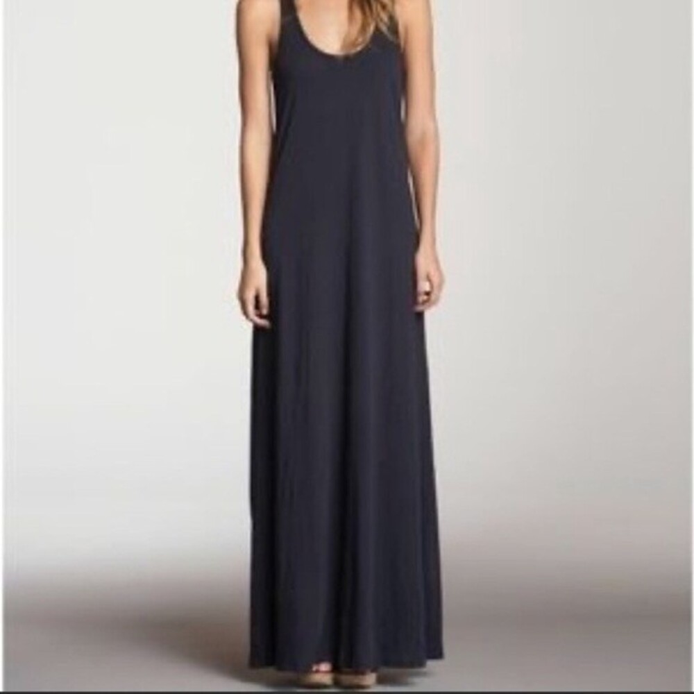 Anthropologie Velvet by Graham & Spencer Navy Slub Racerback Maxi Dress sz XL